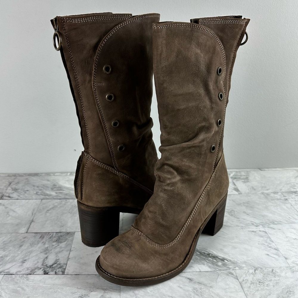 New Area Forte Anthropologie Nautilus mid calf nubuck boots sz 39 Italy